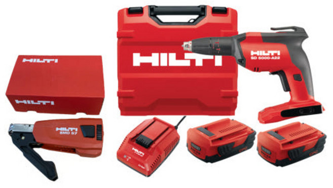 힐티 SD5000_A22 충전매거진 2.6AH 배터리2개 충전기세트+스크류 매거진 SMD57, 1개