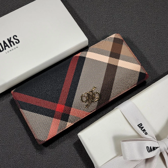 21FW [populet]레드 로고장식 가죽 지퍼장지갑 WCWA1F700R2