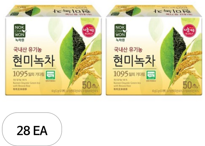 녹차원 현미녹차 티백, 1.2g, 50개입, 28개