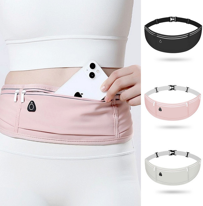 경량 방수 러닝벨트 러닝가방 플립벨트 힙색 Tbarun711, 핑크, 1개