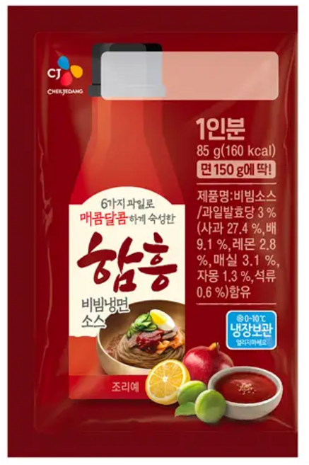 CJ제일제당 함흥비빔냉면소스, 85g, 5개