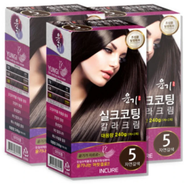 로브로제 윤기 실크코팅 칼라크림 새치커버용 염색약, 7호(흑색), 1개 - 쿠팡