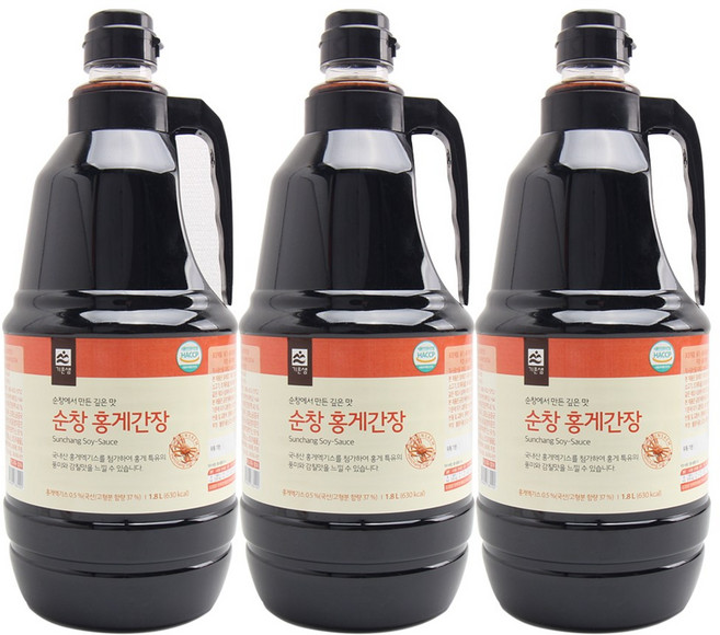 [종합코리아]홍게간장 순창 홍게맛간장, 1.8L, 3개