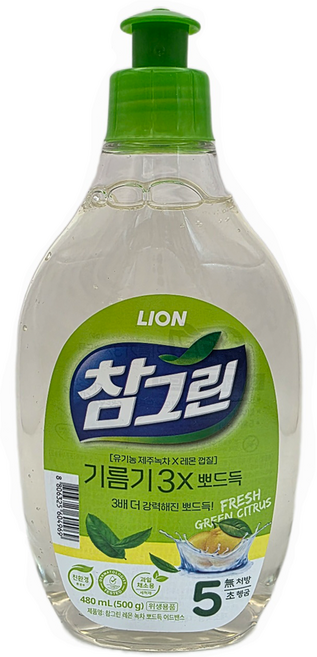 참그린 녹차 뽀드득 주방세제, 500g, 9개