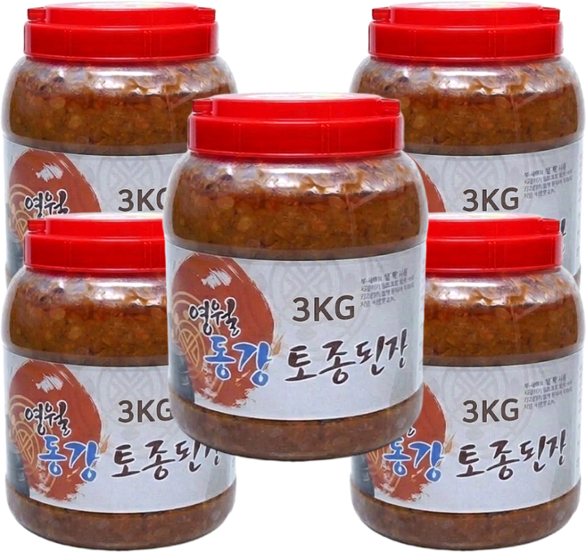 영월동강 시골 집된장 (3kg) 재래식 토종 된장, 5개, 3kg, 구수한맛