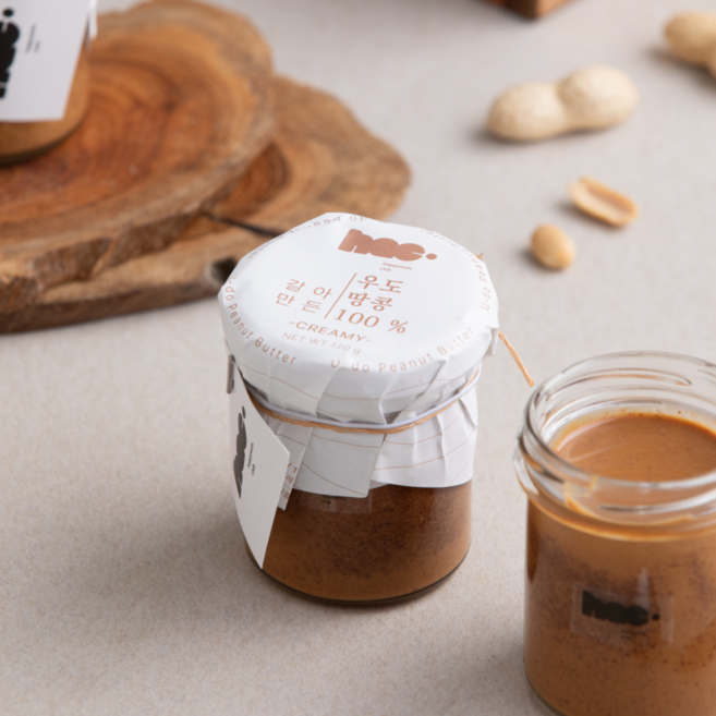 우도땅콩버터 100% 크리미 120g 땅콩잼 무첨가 해피이츠클럽 제주선물