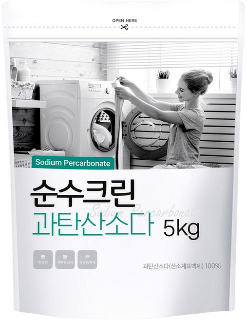 순수크린 과탄산소다 파우치 스푼1개 1등급원료사용 산소표백제 대용량, 1개, 5kg