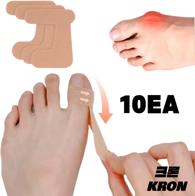 크론 무지외반증 밴드 발가락 분리 교정 보조 테이핑, 1개