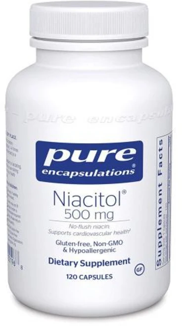 퓨어인캡슐레이션 나이아신 Niacitol 500mg 120식물성캡슐 (글루텐프리 NON-GMO) 니아시톨 이노시톨 Niacin, 1개, 120정 - 쿠팡