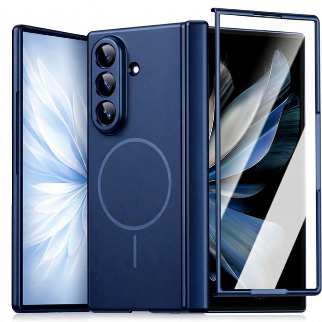 삼성 맥세이프 풀커버 강화유리 일체형 힌지보호 케이스 지문방지 풀커버 슬림 하드케이스