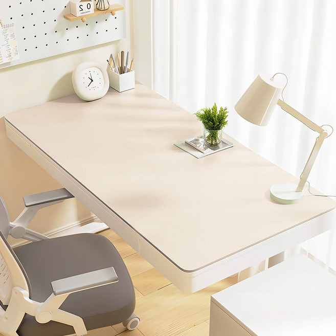 오피스프렌즈 미끄럼 방지 데스크 매트 깨끗한 책상보호 매트, 크림 아이보리