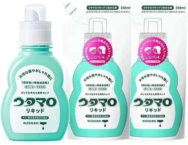우타마로 리퀴드 본체 400ml 1개 + 리필 350ml 2개 세트 부분 세탁 빨래용
