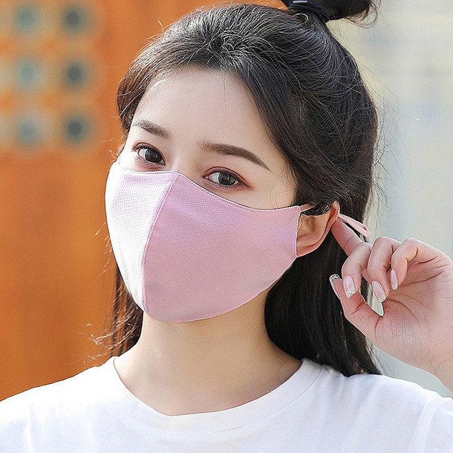 미즈코스 3D 기미 마스크 빨아쓰는 볼 마스크 골프등산 안면 자외선 차단 면마스크, 핑크, 1개, 1개입