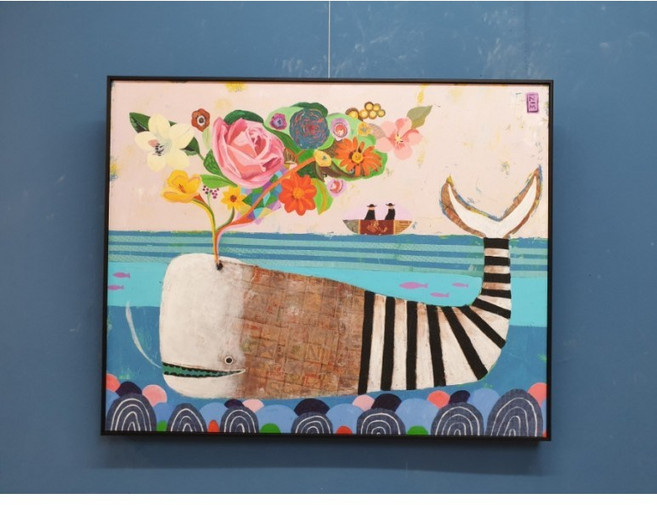 제이플아트 고래그림 아이방인테리어 나다니엘 매더 - 봄고래 ( Spring Whale )