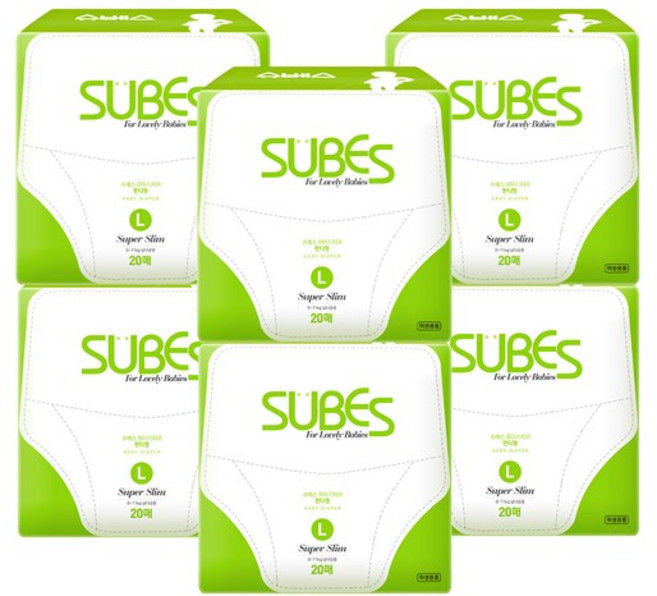 슈퍼슬림 팬티형 기저귀 6팩 사이즈선택, 대형(L)