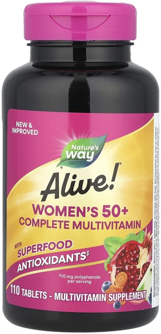 몸관리하세요 겨울입니다 Nature's Way Alive!® 50세 이상 여성용 컴플리트 종합비타민 110정 특별관리진행, NaturesWayAlive50세이상여성용컴플리트종합비, 1개 - 쿠팡