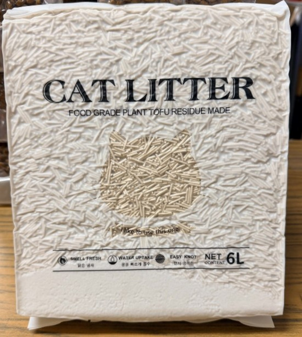 貓咪排泄物過濾砂 食品級豆腐渣製成 6L, 1包, 原味