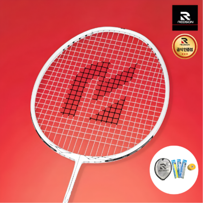 레드썬 SHAPE SG 스티브 리저브 5U 화이트 블랙 배드민턴 라켓, 1개