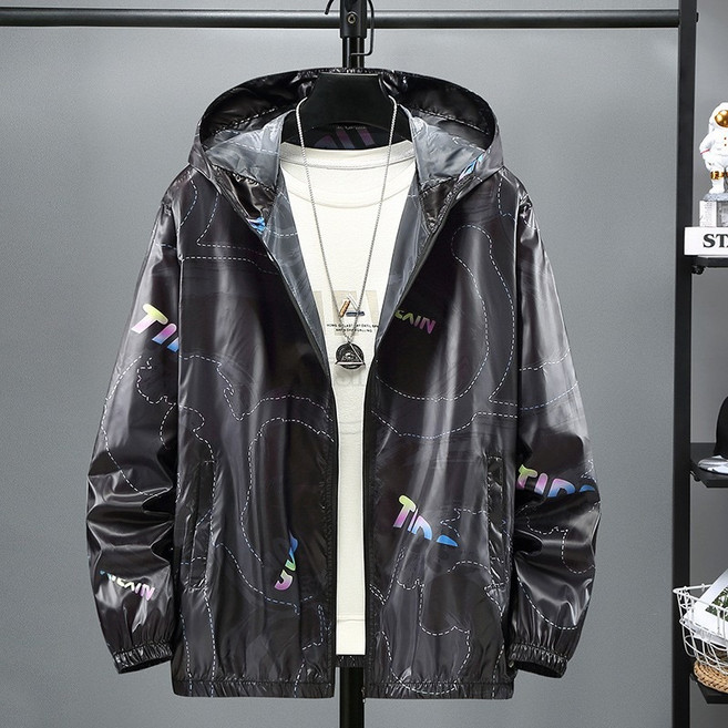 Krismile4XL-10XL 바람막이 남성 빅사이즈 아이스 실크 후드 점퍼 남자 자켓 잠바 봄 여름 루즈핏4/11Krismile