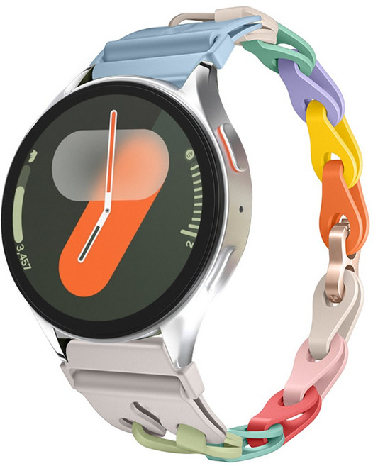 인트그로 갤럭시워치 호환 미니멀 퍼즐 실리콘 스트랩, 크레파스, 1개