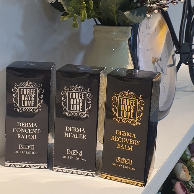 3일애 퍼팩트기초3종세트(수분세럼!!더마컨센트레이트50ml+데일리크림!!더마힐러크림50ml+비비크림!!리커버리밤50ml), 1세트