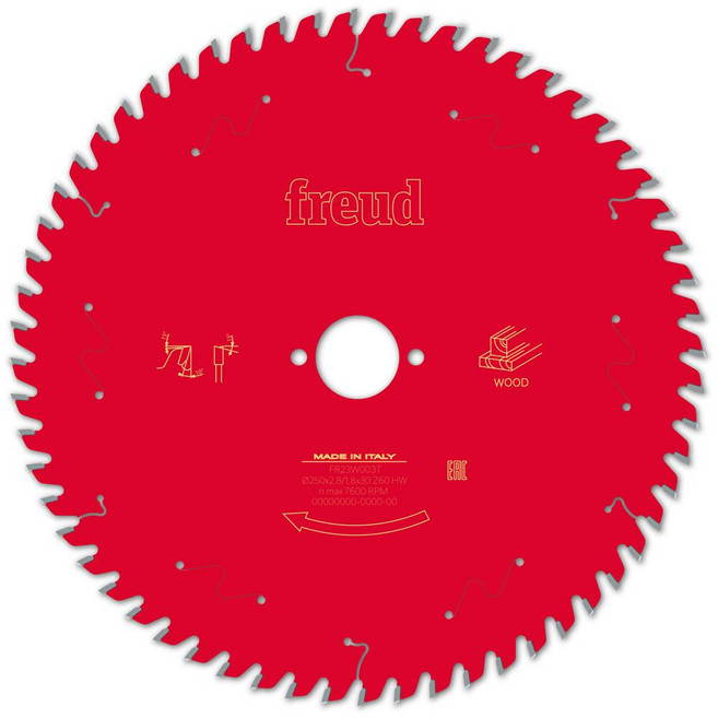 프레우드 원형톱날 팁쏘(목재용) (10인치) 250-2.8T-60P-내경30 (776), 1