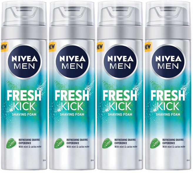 니베아 맨 프레시킥 쉐이빙 폼 200ml, 4개