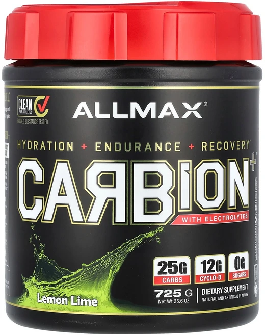 올맥스 ALLMAX CARBION+™ With Electrolytes Lemon Lime 25.6 oz 725 g, 1, 725g - 쿠팡