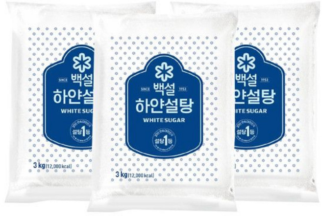 CJ백설 하얀설탕 3kg x3개