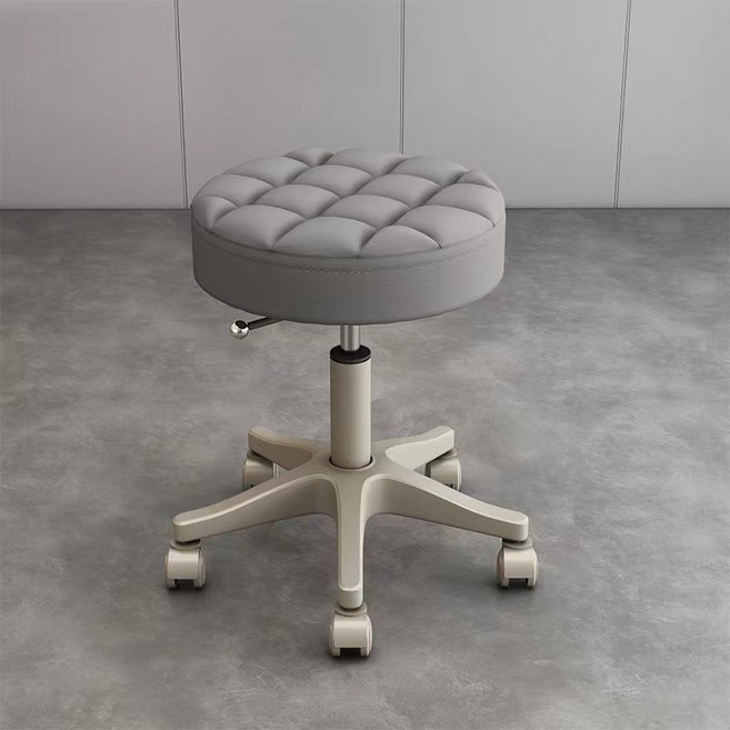 거와스 높이조절 원형 회전 스툴 바퀴의자, 1개, 그레이