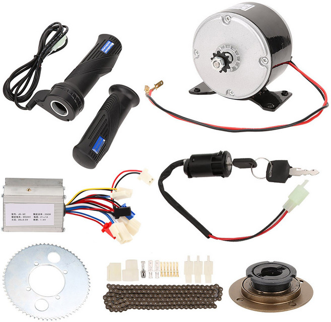 자전거 변환 고속 키트 액세서리 브러시 모터 세트 250W 24V 9 개/세트, 1개