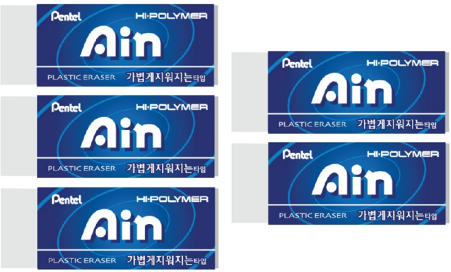 펜텔 하이폴리머 아인 지우개 대형, 블루, 5개
