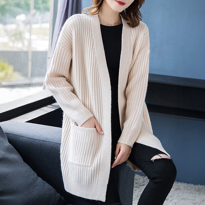 제이네오 롱 니트 가디건 봄 가을 겨울 빅사이즈 긴팔 루즈핏