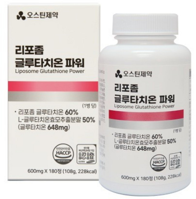 오스틴제약 리포좀 글루타치온 파워 600mg x 180정, 1개