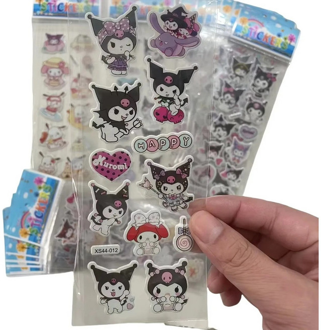 {헬로키티문방구} 폭신폭신 헬로키티 쿠로미 마이멜로디 산리오/포켓몬스터 다꾸스티커 12p