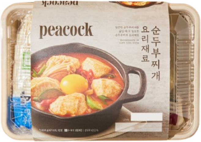 [피코크] 순두부찌개 요리재료 804g, 1개