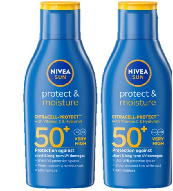 니베아 선 프로텍트 앤 모이스춰 선 로션 (SPF50+/PA++++) 100ml 2개