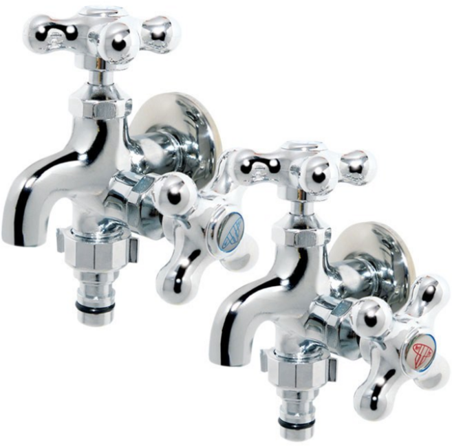 두갈래 수도꼭지 냉수 + 온수 세트, 1개