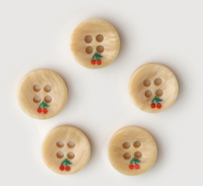 87-704 미니 체리 플라스틱 단추 11mm_베이지 HDS-959 쁘띠느낌단추, 1개