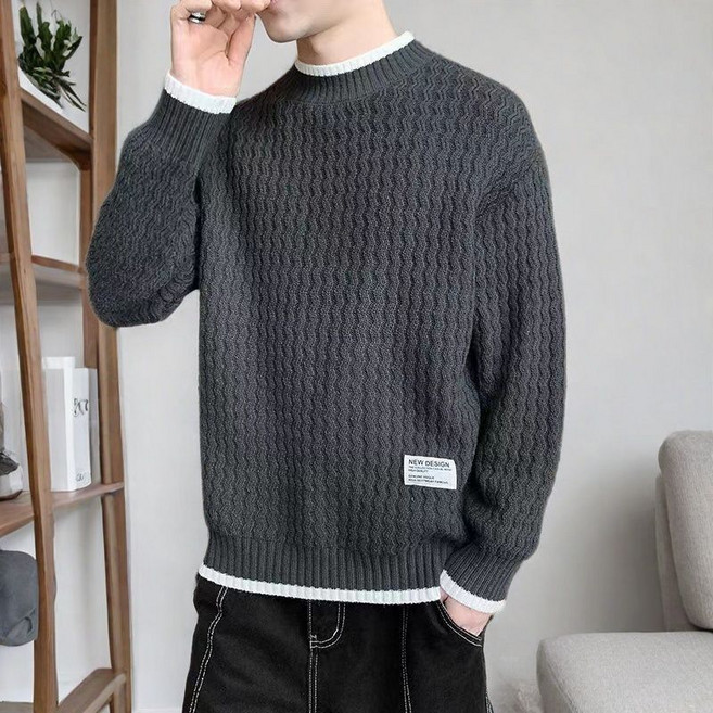 스타일닥터 남성 가을 긴팔 니트 라운드넥 보온 스웨터