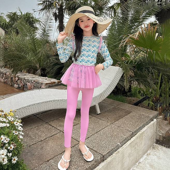 밀크봉봉 여아 초등학생 어린이 수영복 래쉬가드