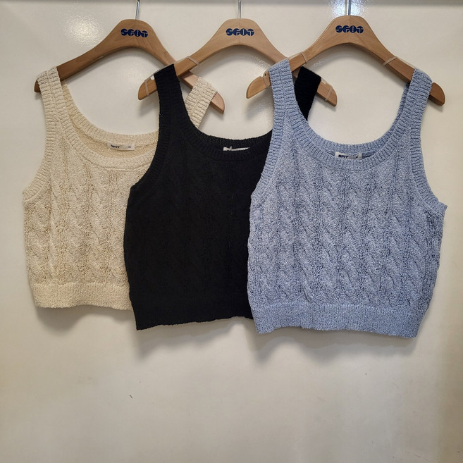 에스핏 블라우스와 코디하기 좋은 세미 크롭 니트 조끼@@@니트 뷔스티에 VE SJZ101FSVE01 뉴코아 울산점