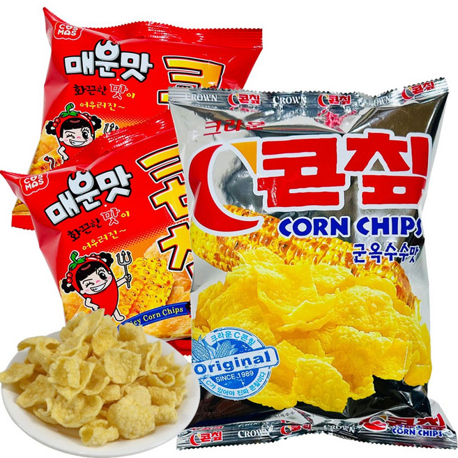 옥수수 과자 오리지널 70gx3봉 +매운맛 34gx4봉, 70g