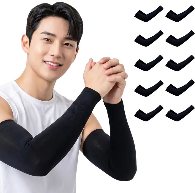 스마트덕 자외선 차단 기능성 쿨토시, 블랙 기본형, 10개