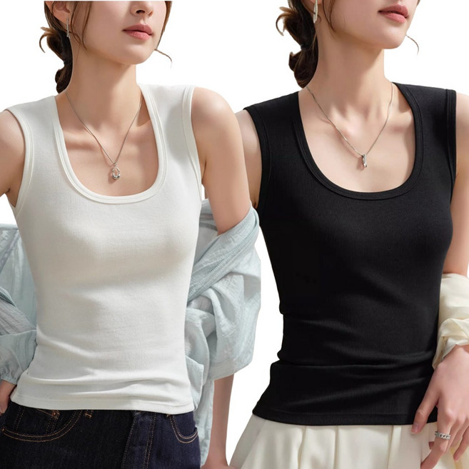 아름디오 여성 골지 민소매 나시 55~88까지 빅사이즈