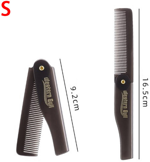 휴대용 접이식 포켓 빗 오일 헤드 플라스틱 수염 빗 헤어 스타일링 도구 빗 남성 여성 접는 빗 이발사 헤어