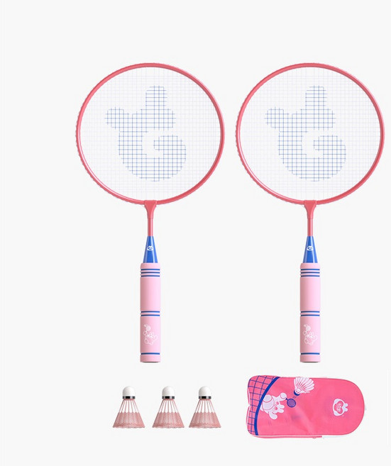 은성 스포츠 패밀리 배드민턴 라켓+ 셔틀콕+ 풀커버, 1세트, Z02324(핑크)