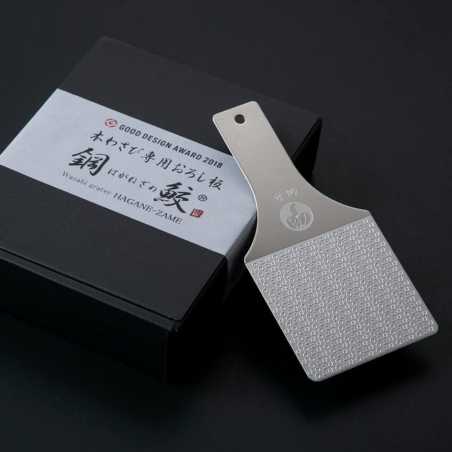 본 와사비 용 강판 프로가 쓰는 고추냉이 가는 것 17.3x8.3cm, 솔 수세미 포함, 1개