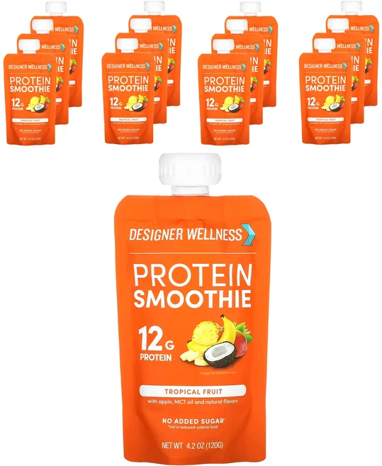 새해 건강을 선물하세요 Designer Wellness 단백질 스무디 열대 과일 12팩 개당 120g(4.2oz) 특별관리진행, DesignerWellness단백질스무디열대과일12팩개, 120g - 쿠팡