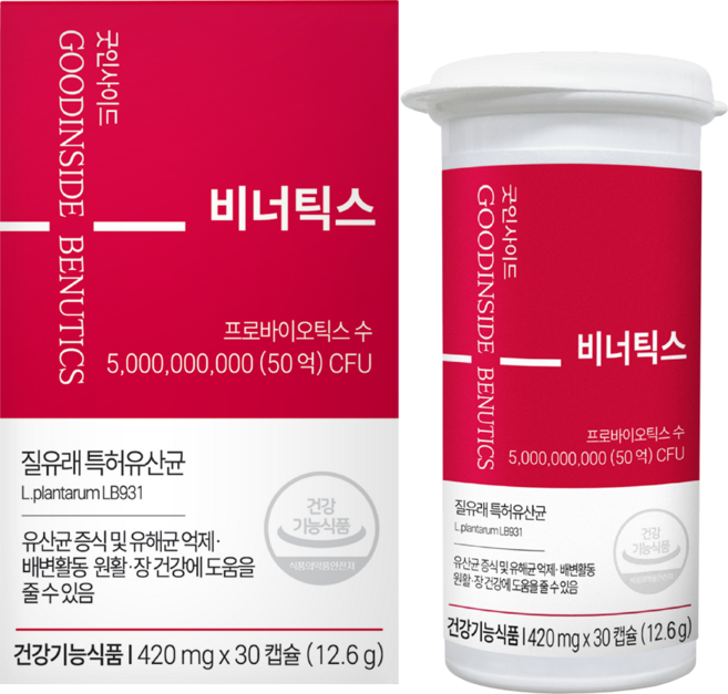 비너틱스 유산균 질 유래 유산균 프로바이오틱스, 1박스, 30정